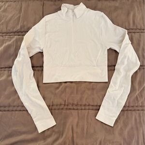 Glassons Cream Long Sleeve Workout Crop Top